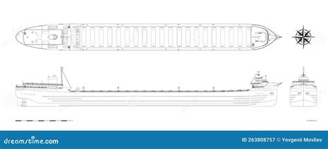 Projeto De Navio De Carga Face Frontal E Vista Industrial Superior Do