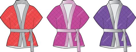 Premium Vector Kimono Flat Sketch Technical Drawing Vector