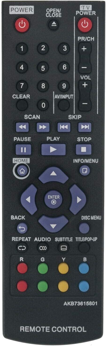 Amazon New AKB73615801 Replace Remote Control For LG Blu Ray