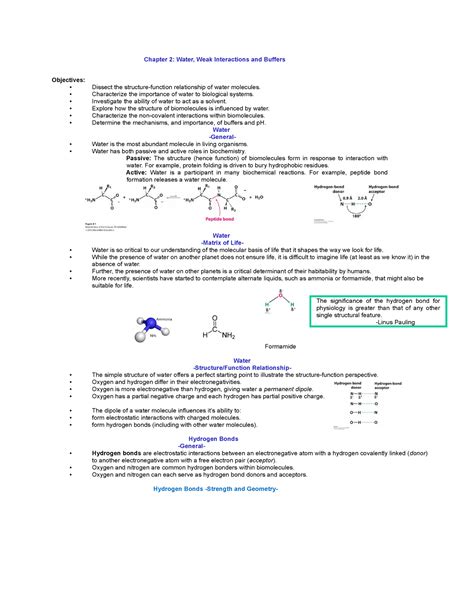 BMSC 200 Module 2 PDF Chapter 2 Water Weak Interactions And Buffers