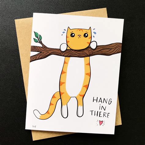 Hang In There Card Printable Encouragement Greeting Card Etsy