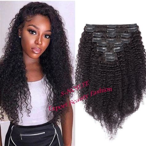 Extension A Clip Cheveux Naturel Afro Kinky Curly 8 Pieces Extension