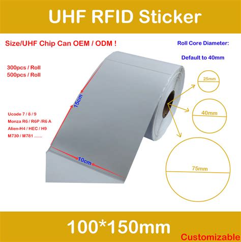 Printable Adhesive Passive Mm Mhz Uhf Rfid Tag Sticker For