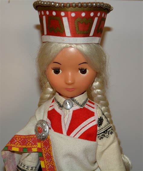 Soviet Doll Baiba In Latvian Authentic Ethnic Clothing Plastic Ussr