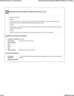 Fillable Online Nfpa Committee Inputs Nfpa Nfpa Fax Email Print