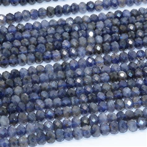 Naturalne Iolite szlifowane okrągłe koraliki 3x4mm Koraliki AliExpress