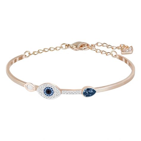 SWAROVSKI SYMBOLIC EVIL EYE BANGLE BLUE WHITE SWAROVSKI CRYSTALS