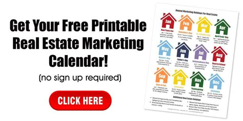 List Of Real Estate Marketing Holidays Free Printable