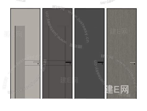 现代单开门模型su模型下载 Id101208480 建e室内设计网