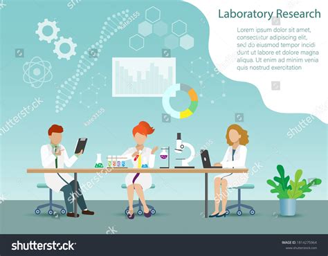 Scientist Man Woman Lab Doing Chemical Stock Vector Royalty Free