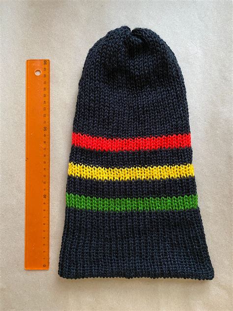 Striped Rasta Double Layered Hat Dread Beanie Mens Beanie Etsy