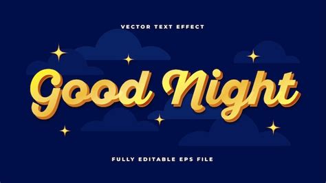 Premium Vector | Good night text effect