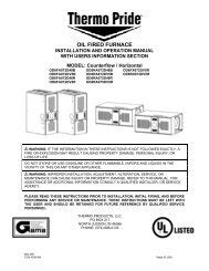 oil-fired mobile home furnace specifications - Thermo Pride