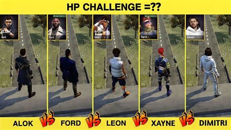 Alok Vs Ford Vs Leon Vs Xayne Vs Dimitri Ability Test Free Fire