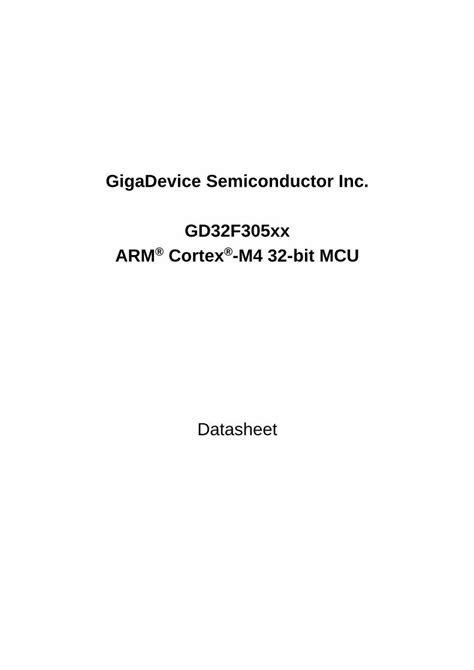 Pdf Gigadevice Semiconductor Inc Gd F Xx Cortex M Bit Mcu