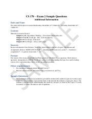 Exam2 Sample Questions Pdf CS 170 Exam 2 Sample Questions