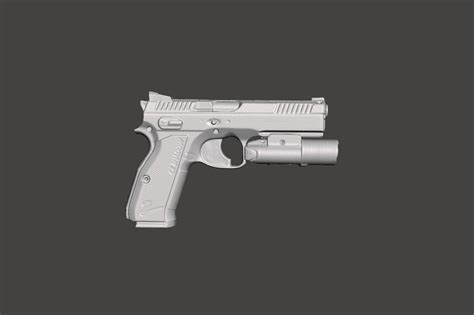 Stl File Cz Shadow 2 With Olight Baldr Pro R Real Size 3d Gun Mold 🔫 ・3d Print Model To Download