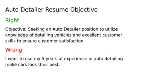 Top Auto Detailer Resume Objective Examples Resumecat