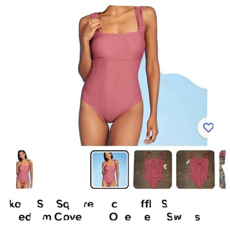 Kona Sol Swim Kona Sol Square Neck Ruffle One Piece Swim Bathing