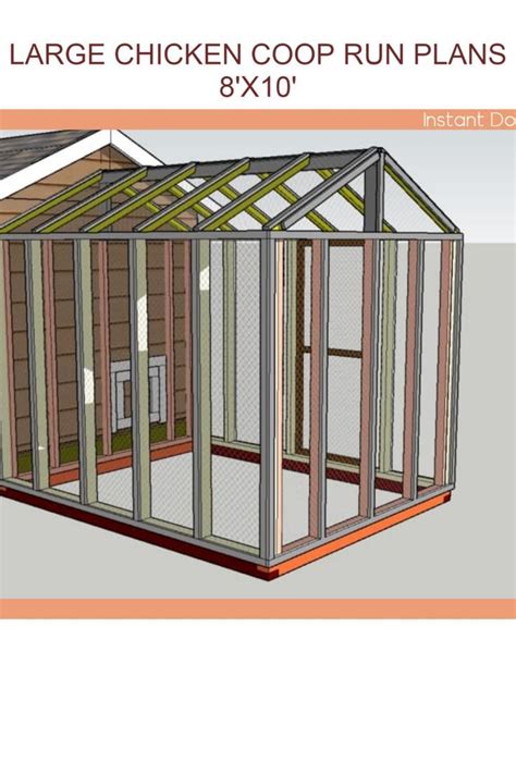 Large Chicken Coop Run DIY Plans 8x10 Large Chicken Coop Run - Etsy ...