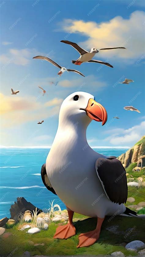 Premium AI Image | An albatross in its native habitat AI creative