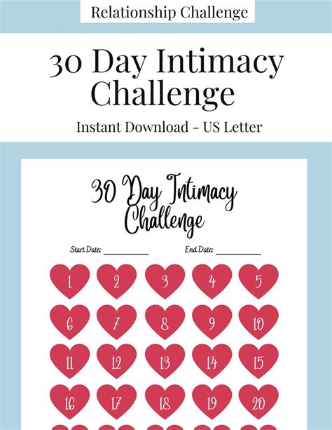 30 Day Relationship Challenge Intimacy Challenge Couple Etsy