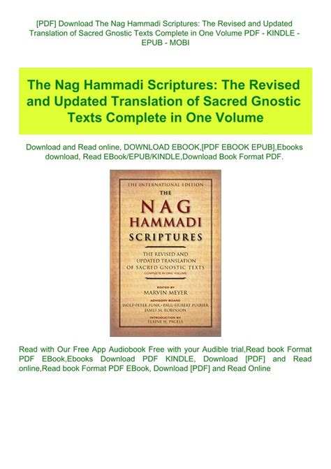 [pdf] Download The Nag Hammadi Scriptures The Revised And Updated Translation Of Sacred Gnostic