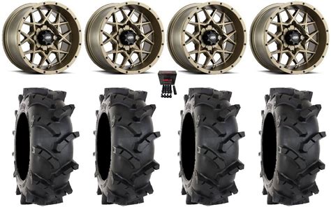 Itp Hurricane Wheels Bronze Mt Tires Can Am Commander