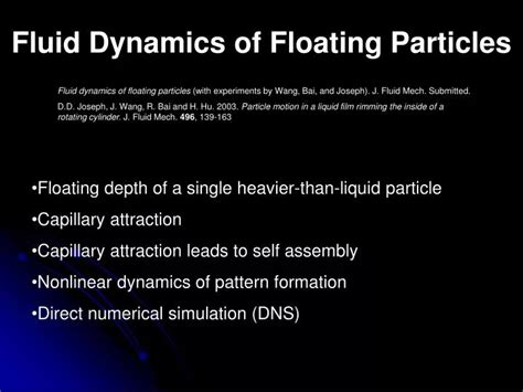 PPT - Fluid Dynamics of Floating Particles PowerPoint Presentation, free download - ID:335639