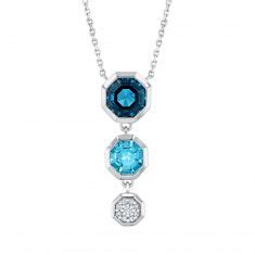 Octagon London Blue Topaz Swiss Blue Topaz And 1 20ctw Diamond