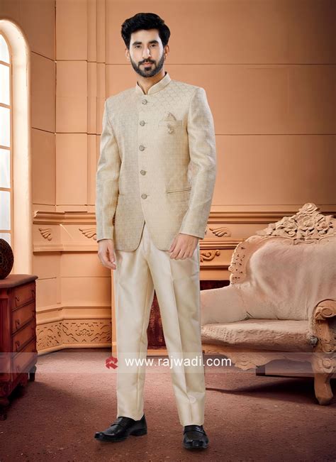 Stylish Jodhpuri Suit In Gold Color