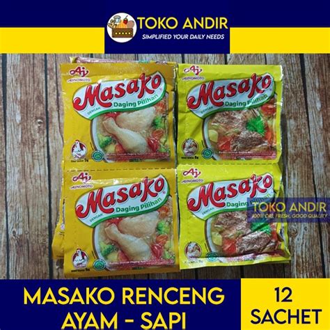 Jual Masako Ayam Renceng Masako Sapi Renceng 12 Sachet Shopee