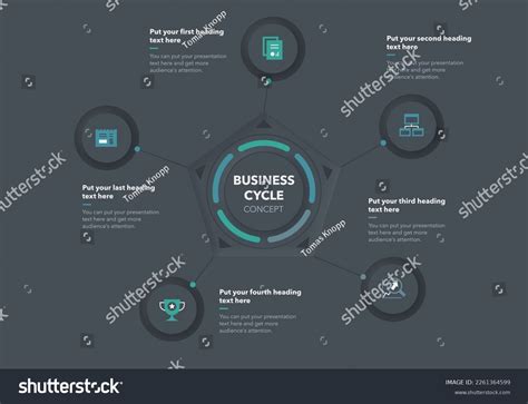 Business Cycle Template Five Stages Dark Stock Vector Royalty Free 2261364599 Shutterstock