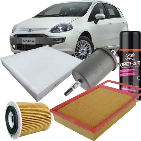 Kit Filtro De Ar Oleo Combustivel Cabine Fiat Punto