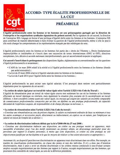 Accord Egalite Type Gagner L Galit Professionnelle