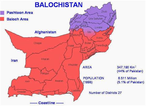 History of Pashtuns: Map of Balochistan - Pashtun areas