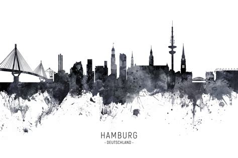 Hamburg Deutschland Skyline Michael Tompsett Als Kunstdruck Oder Gemälde