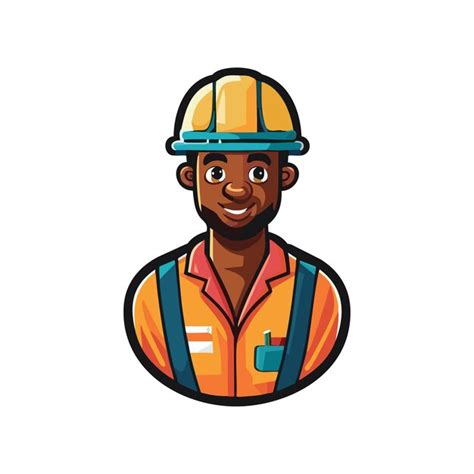 Premium Vector Logo Worker Bricklayer Carpenter Mechanic Painter