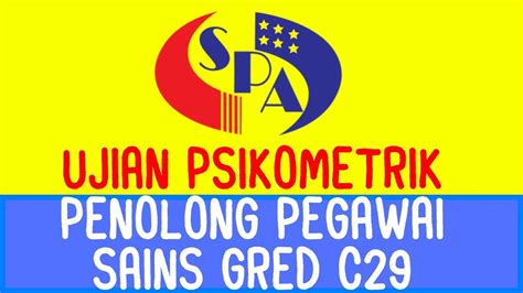 📌 Contoh Soalan Ujian Psikometrik Pegawai Sains Gred C29 📌 Youtube