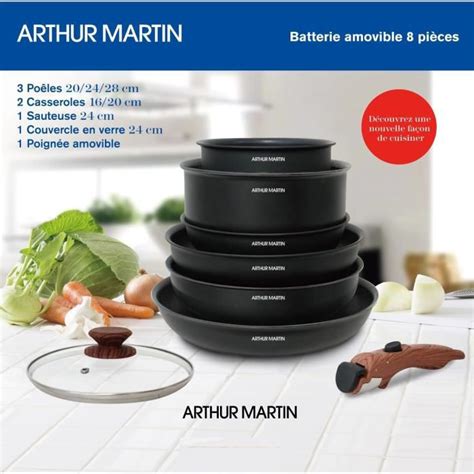 Batterie De Cuisine Pieces Arthur Martin Aluminium Poign E Bois