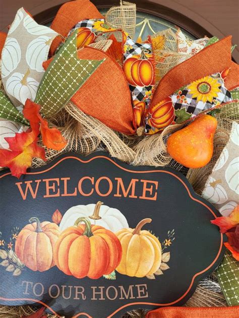 Thanksgiving Wreath Fall Wreath Fall Decor Pumpkin Wreath Etsy