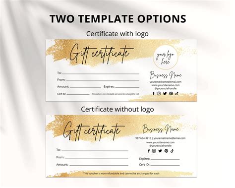 Gold T Certificate Template Printable And Editable Etsy