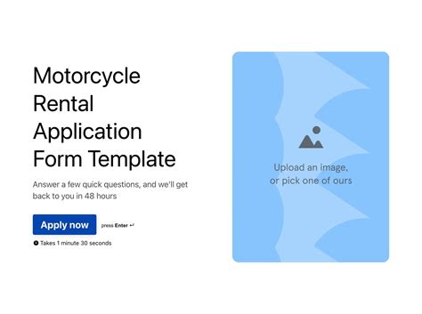 Motorcycle Rental Application Form Template