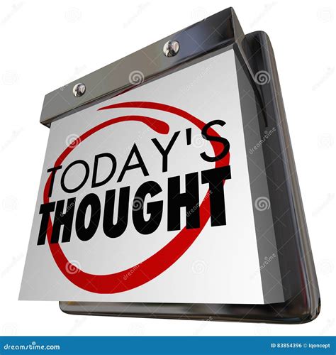 Todays Thought Idea Daily Thinking Calendar Day Stock Illustration