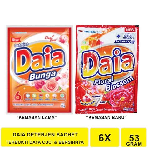 Jual Daia Detergen Bubuk Sabun Cuci Pakaian Isi 6 Sachet Shopee Indonesia