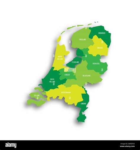 Netherlands Political Map Of Administrative Divisions Stock Vector