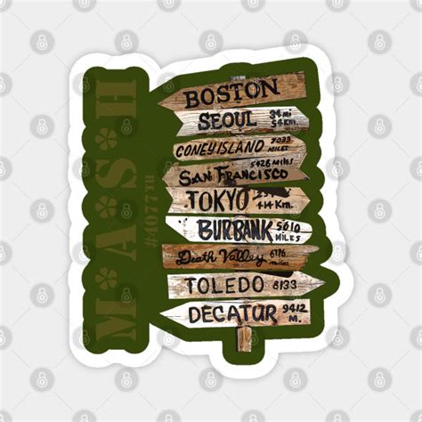 Mash 4077th With Road Signs Mash Magnet Teepublic