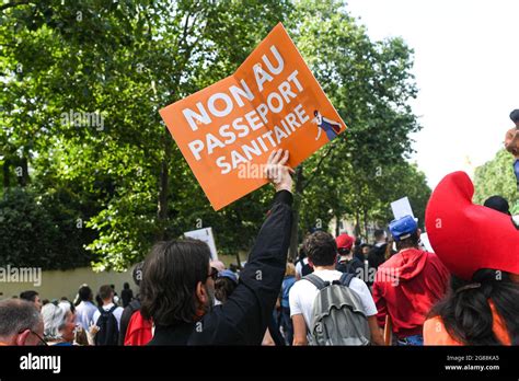 Anti Sanitary Pass Demonstration At The Initiative Of Florian Philippot