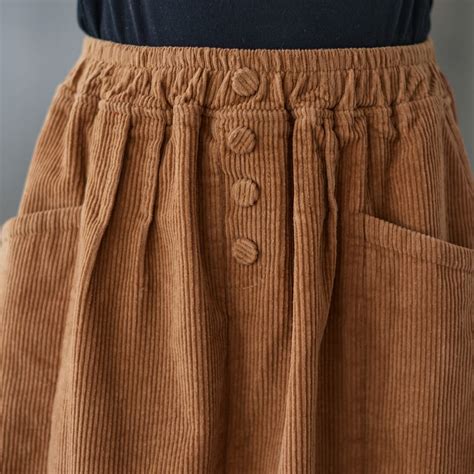 Brown Corduroy Skirt Vintage Corduroy Skirt Autumn Corduroy Etsy