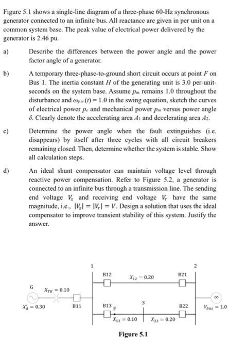 Solved Figure 5 1 Shows A Single Line Diagram Of A